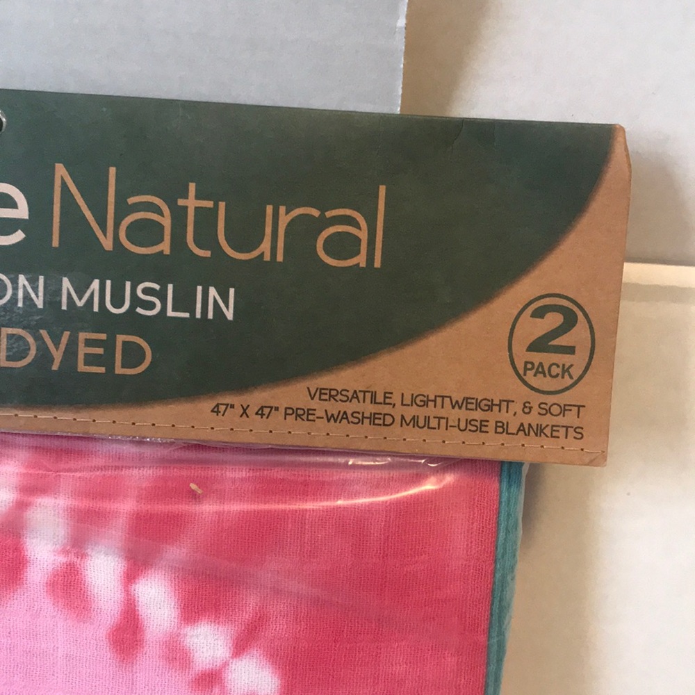 NWT J&Alex Hand dyed cotton muslin swaddle blanket - Picture 5 of 5